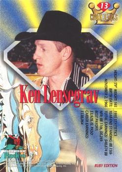 1996 High Gear Rodeo Crown Jewels #13 Ken Lensegrav Back